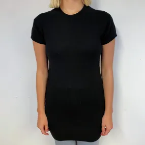 Black Cashmere Short Sleeved Tunic Small