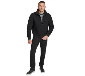 Calvin Klein Men's Wool Bomber Jacket With Knit Trim Black Small