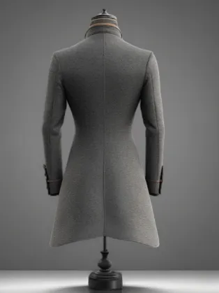 Gray Regency Men's Tailcoat with Gold Trim - Bridgerton-Inspired Double-Breasted Jacket Plus Size