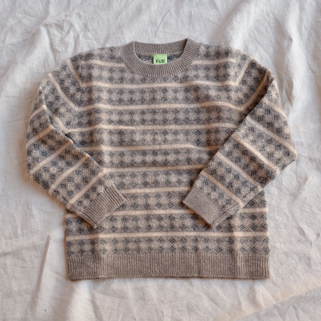 Jacquard Sweater - 100% Lambswool - Hazel Melange (2-12y )