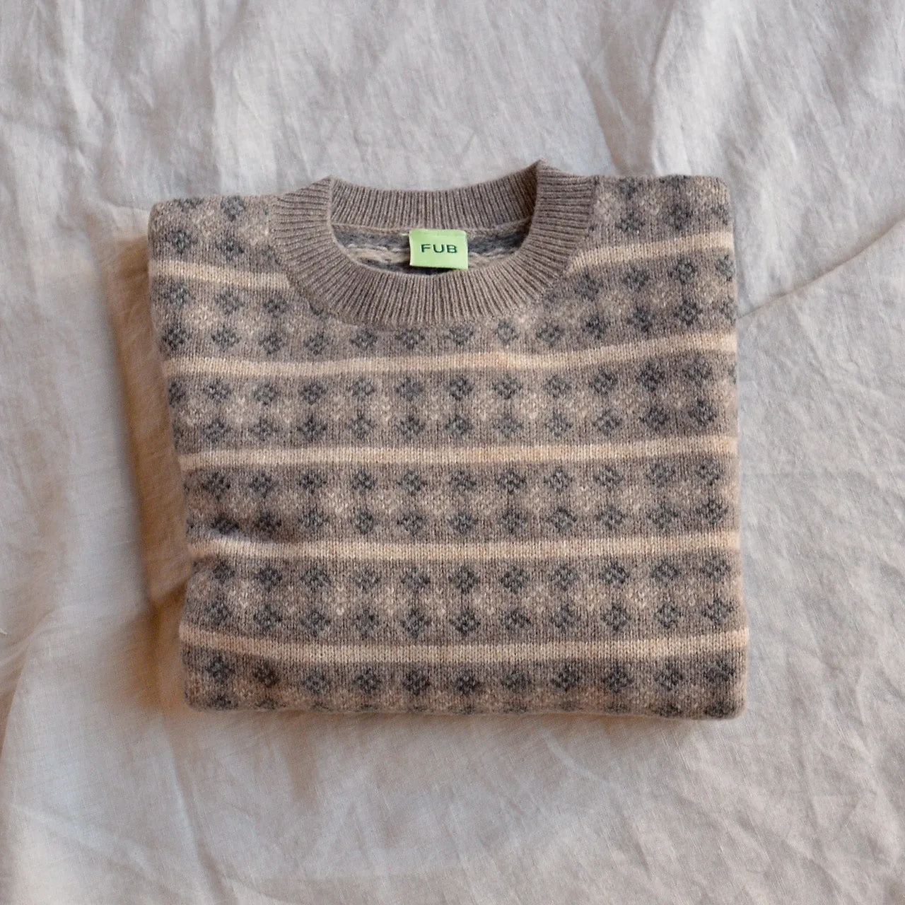 Jacquard Sweater - 100% Lambswool - Hazel Melange (2-12y )
