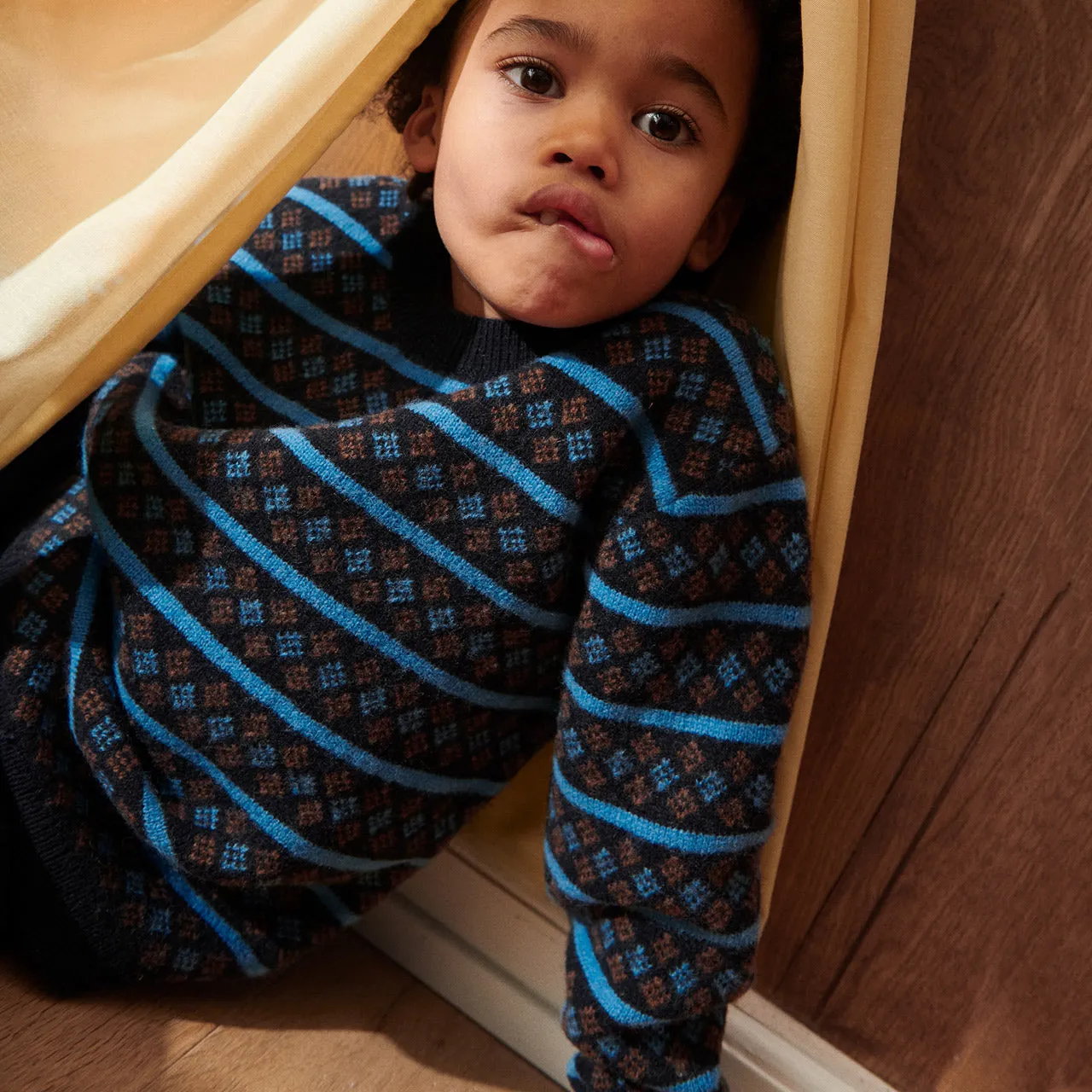 Jacquard Sweater - 100% Lambswool - Hazel Melange (2-12y )
