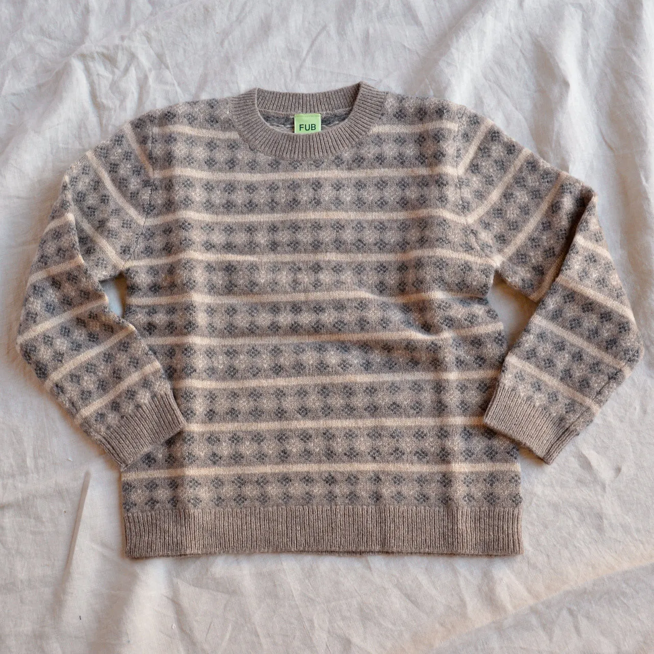 Jacquard Sweater - 100% Lambswool - Hazel Melange (2-12y )