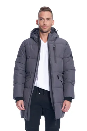 JASPER | MEN'S VEGAN DOWN (RECYCLED) PUFFER COAT, DARK GREY
