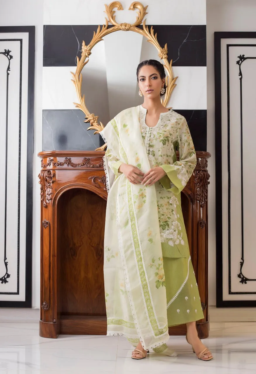 Khaddi Silk Kurta And Culottes With Dupatta