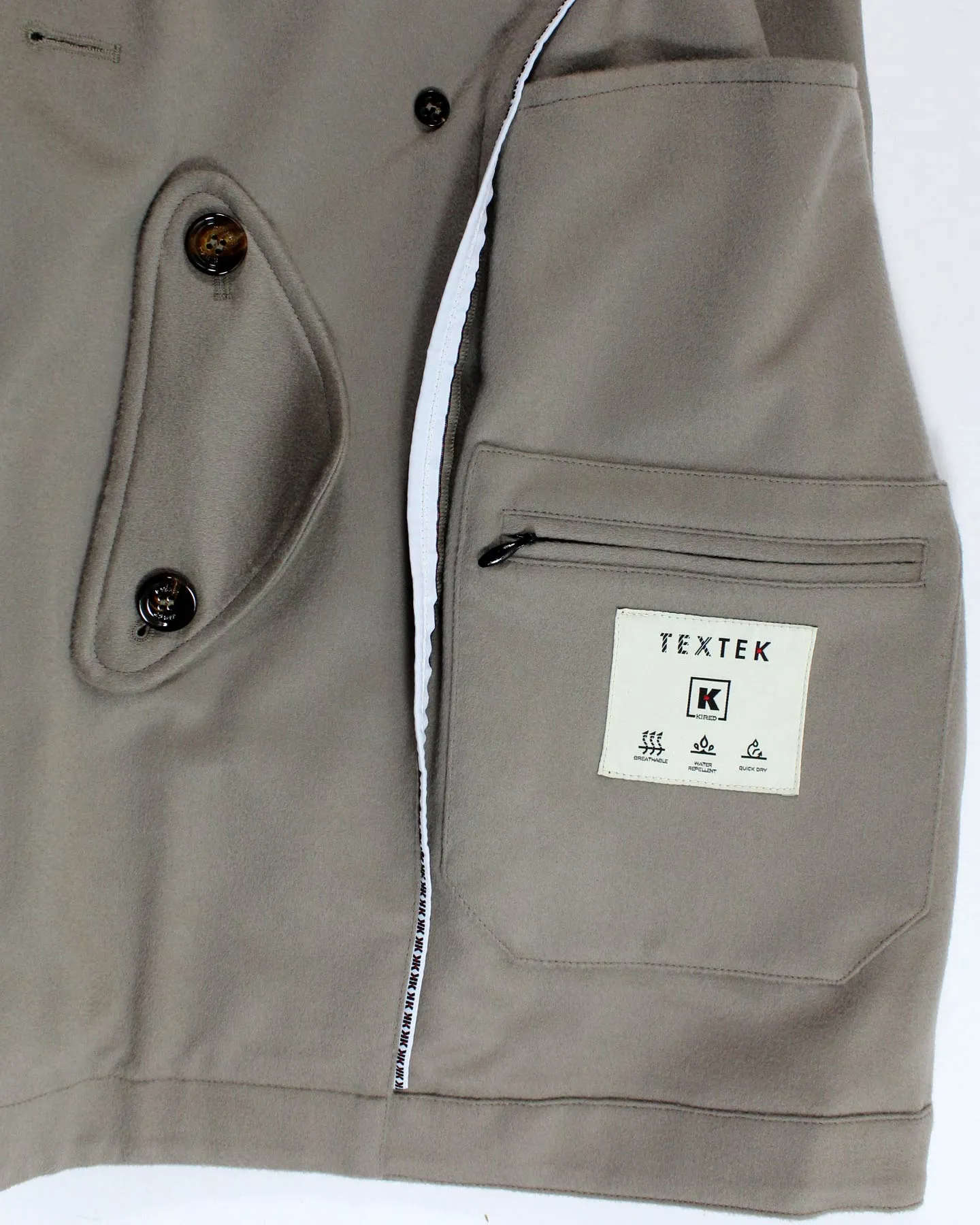 Kired Cashmere Coat Beige Double Breasted Peacoat EU 50 SALE