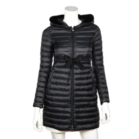 Moncler Black Mink Trimmed Barbel Down Quilted Coat Size XXS | 00
