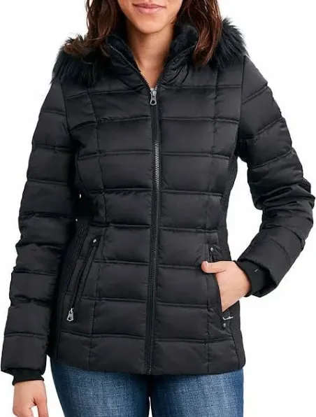 Nautica Women Coat,  Color Red Puffer Water Resist Quilted