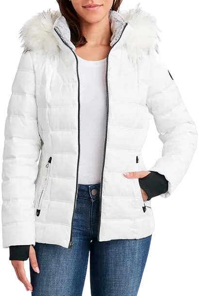 Nautica Women Coat,  Color Red Puffer Water Resist Quilted