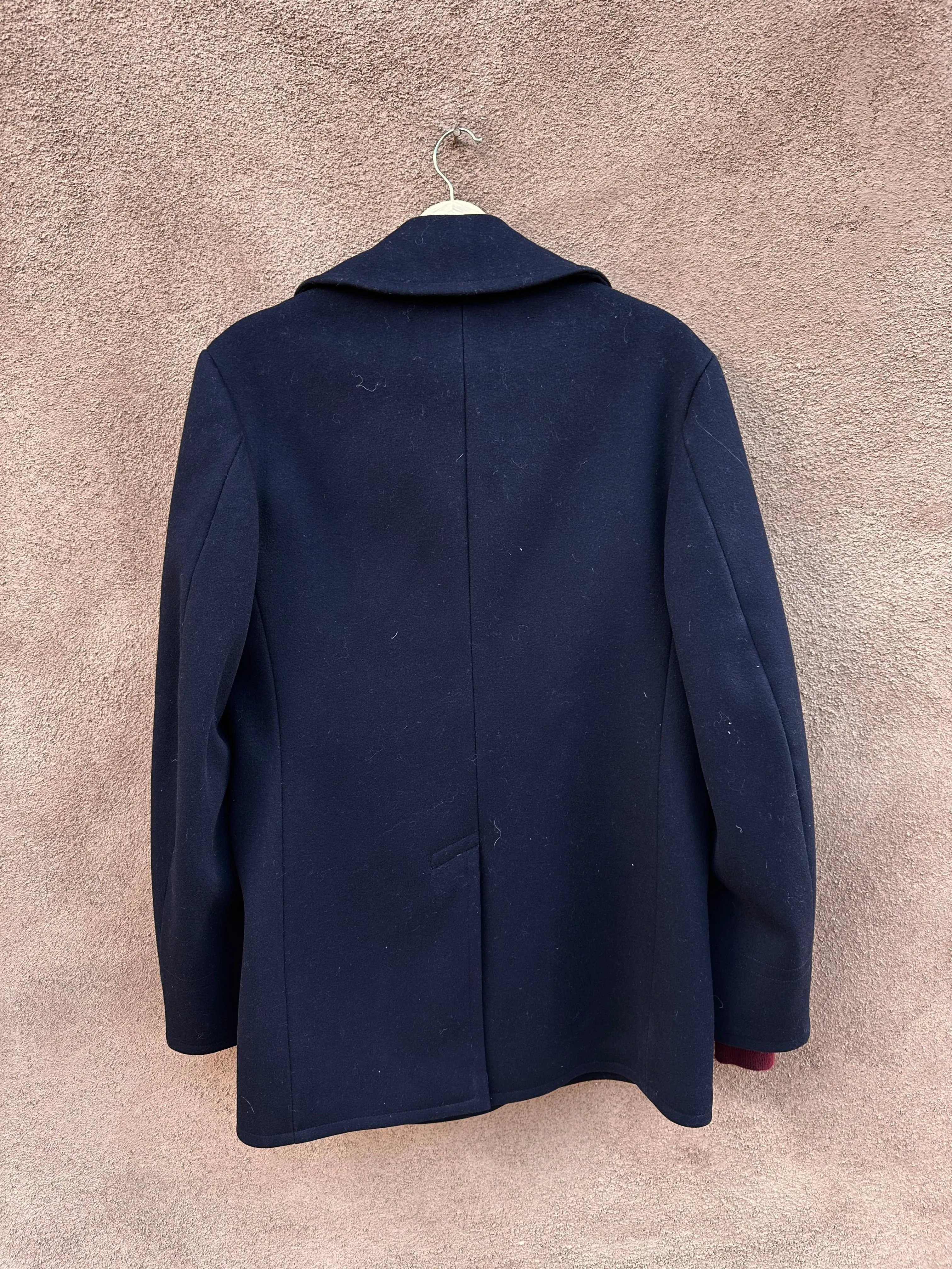 Navy Issue 1960's 100% Wool Kersey Peacoat - 38R