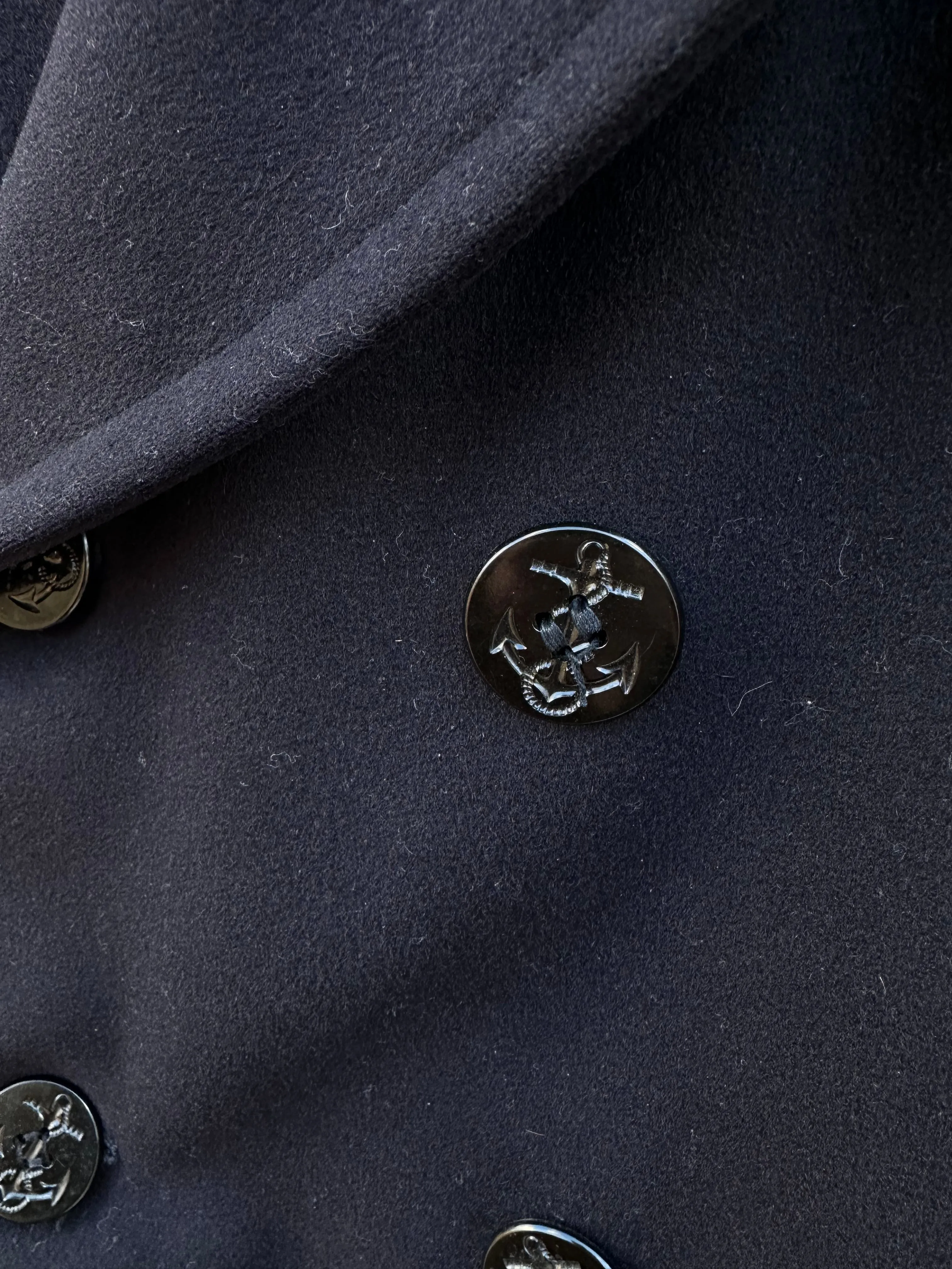 Navy Issue 1960's 100% Wool Kersey Peacoat - 38R
