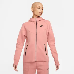 Nike - Women - Tech Fleece Full-Zip Hoodie - Red Stardust/Black