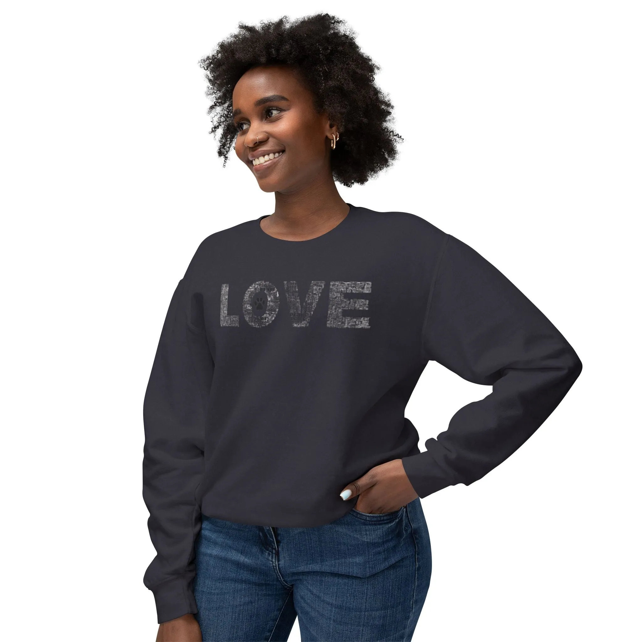 Print Paws Crewneck Sweatshirt, Comfy, Dog Lover Gift, Animal Print Top, Animal Lover Shirt