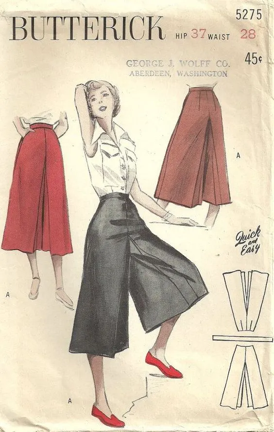 The "Sophia" Palazzo Culottes in Solid Green, Classic & Easy To Wear Vintage Inspired Style