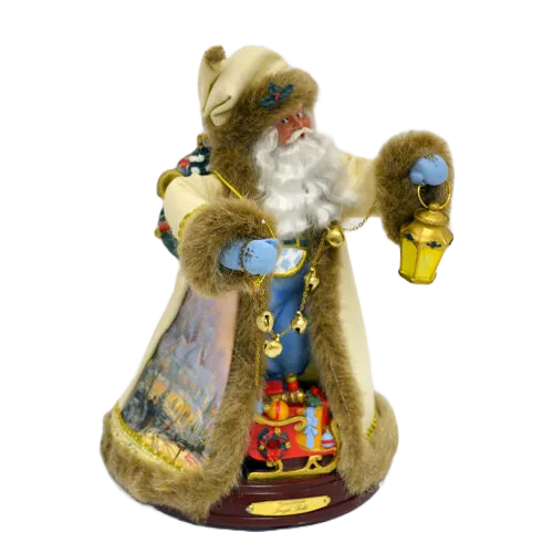 Thomas Kinkade Jingle Bells Santa Christmas Figurine by Bradford Exchange